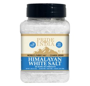 Himalayan White Salt by Pride Of India - 1lb (Texture: Coarse Grind)